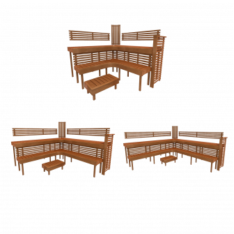 Banco de sauna modular PREMIUM, Thermo aspen