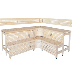 Bancos modulares para sauna con diseño “Sun Corner” 1823 × 2146 mm 