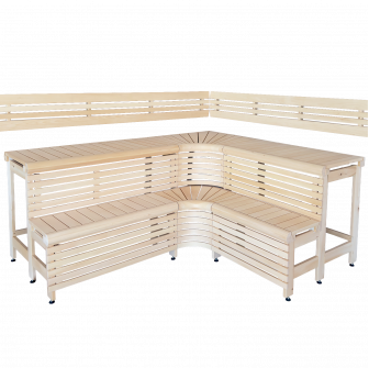 Bancos modulares para sauna con diseño “Sun Corner” 2114 × 2406 mm