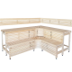 Bancos modulares para sauna con diseño “Sun Corner” de 2114 × 2406 mm, de álamo temblón.