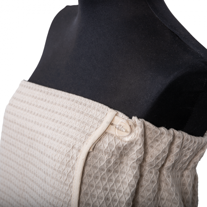 Set de regalo en caja para ELLA. Gorro y delantal de sauna para mujer - LINO