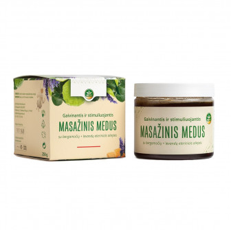 Mezcla de masaje con miel, aceites esenciales de bergamota, lavanda y romero, 250 g