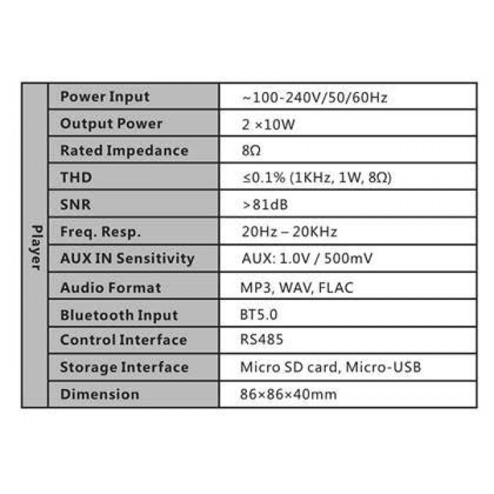 Amplificador de música inteligente para pared DM839