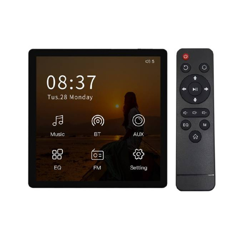 Pantalla táctil BT Amplificador de montaje en pared Amplificador de audio estéreo para el hogar U1. Negro