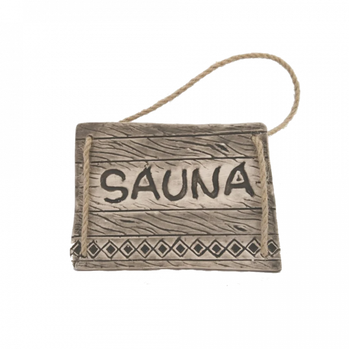 Placa de puerta SAUNA, oscura