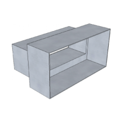 La salida de ventilación, 160x80 mm  La salida de ventilación, 160x80 mm