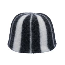 Gorro de sauna: rayas, blanco y negro 
