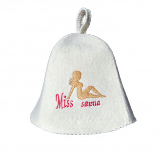 Gorro de sauna - Señorita Sauna, blanco
