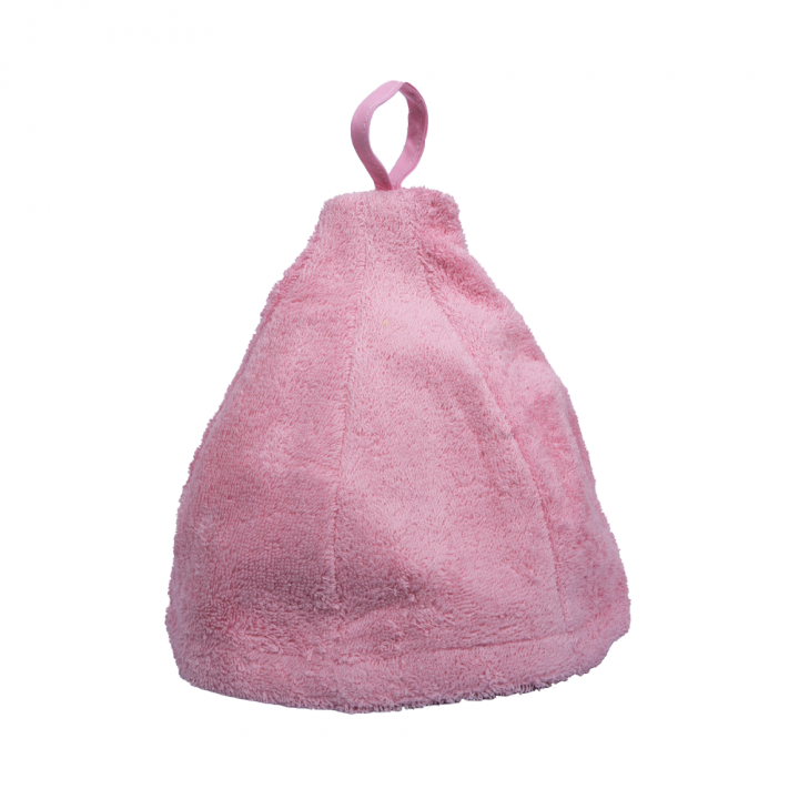 Set de regalo en caja para ELLA. Gorro y delantal de sauna para mujer - ROSA