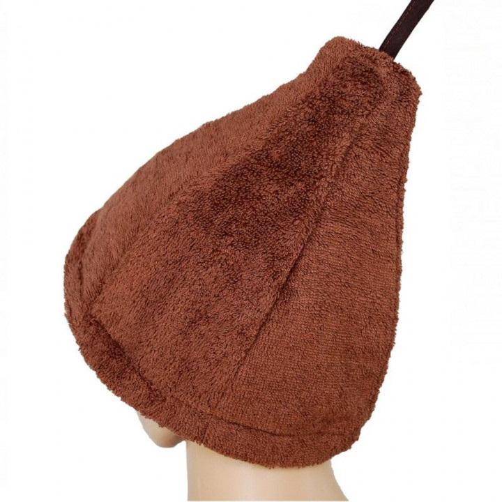 Set de regalo en caja para ÉL. Gorro y delantal de sauna para hombre - MARRÓN