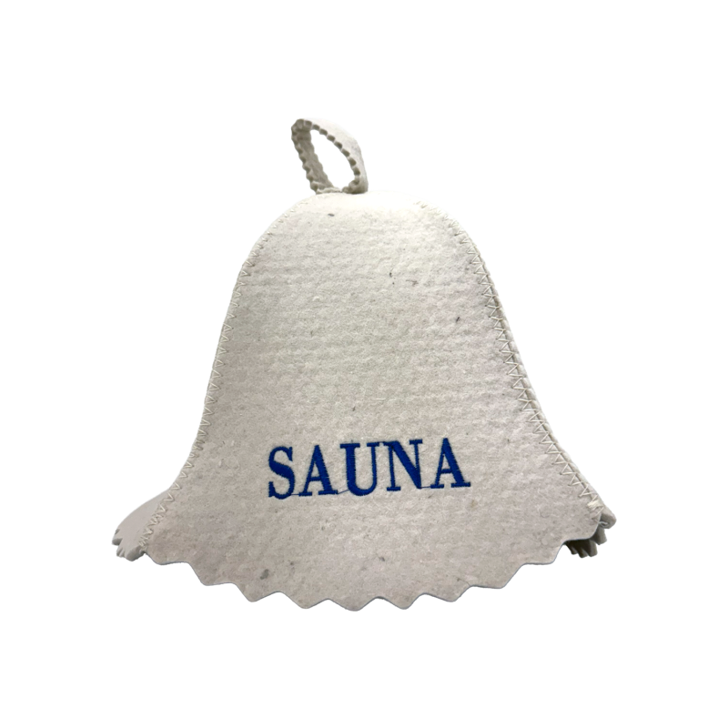 Gorro de sauna - SAUNA, con letras azules