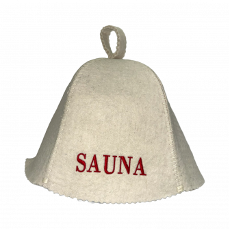 Gorro de sauna - Sauna, con letras rojas