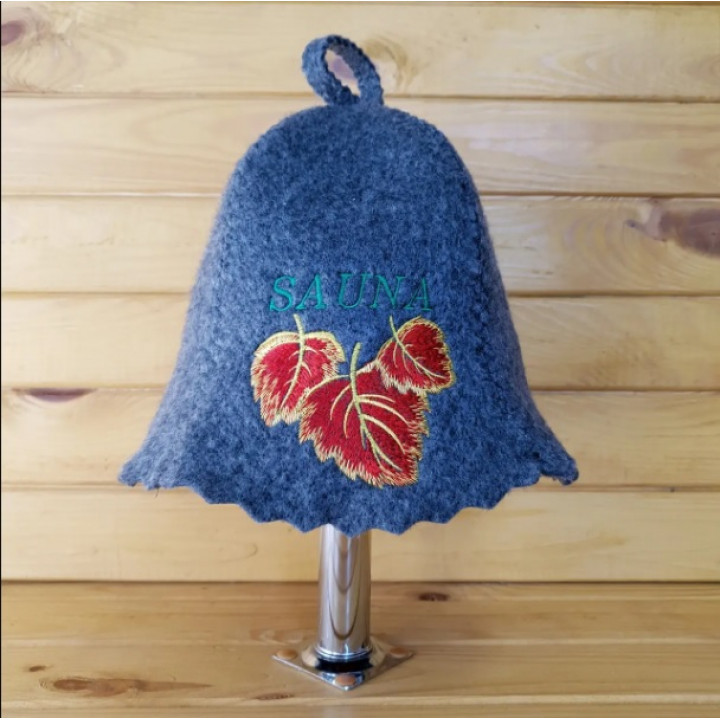 Sombrero de sauna - SAUNA con hojas rojas, gris