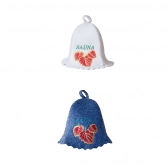 Gorro de sauna - SAUNA con hojas rojas
