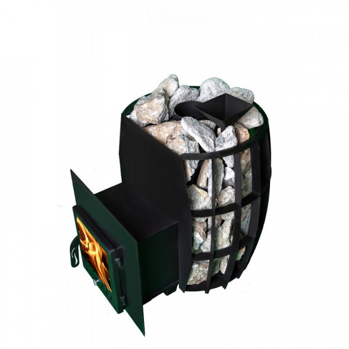 Estufa de sauna de leña - TEPLODAR BARREL 16 con puerta de cristal