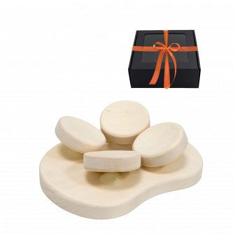 Almohada de sauna para sauna, en caja de regalo, madera de álamo