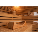 Reposacabezas de sauna de aliso con tejido textil. - 1