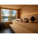 Reposacabezas de sauna de aliso con tejido textil. - 2