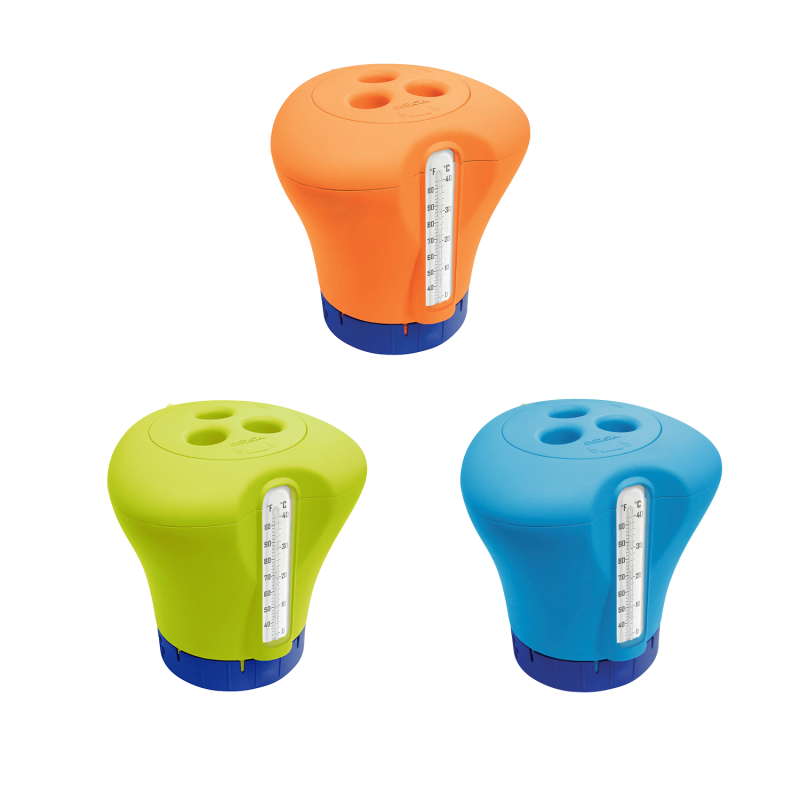 Dispensador flotante con termómetro