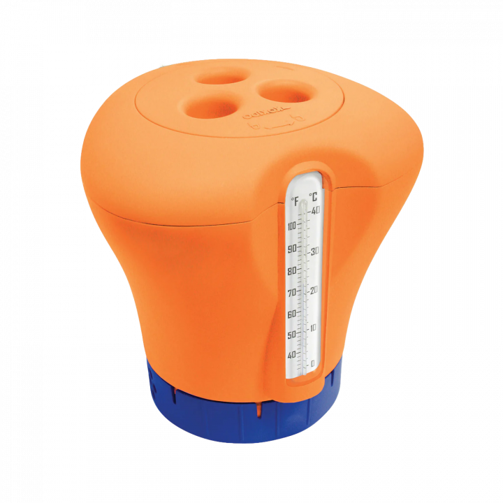 Dispensador flotante con termómetro, naranja