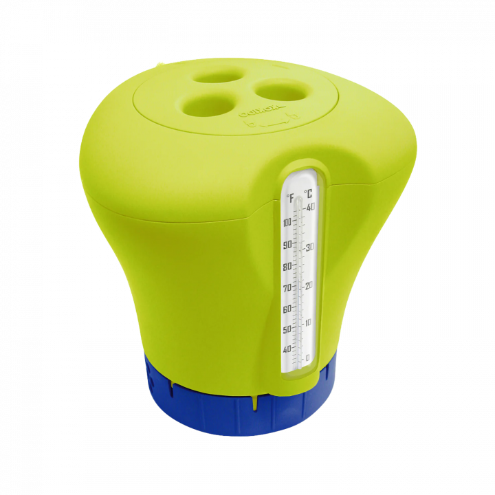 Dispensador flotante con termómetro, verde