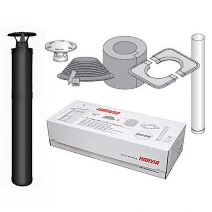 Conjunto de chimenea con aislamiento de acero - HARVIA, negro