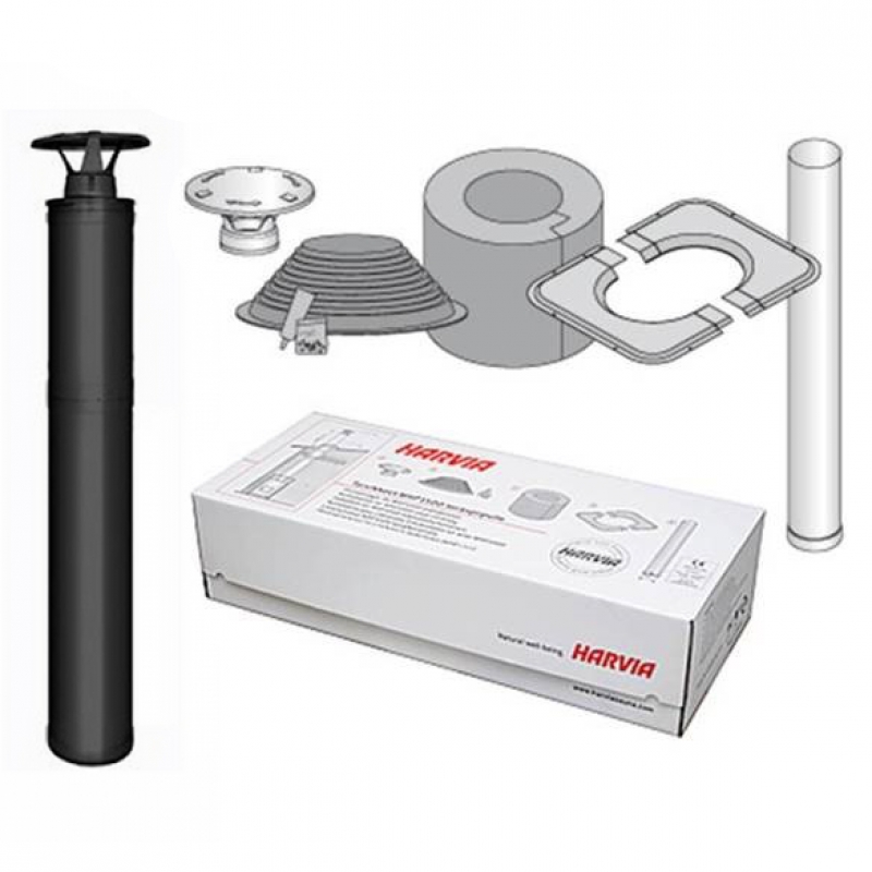 Conjunto de chimenea con aislamiento de acero - HARVIA, negro