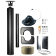 Conjunto de chimenea con aislamiento de acero - HARVIA, negro