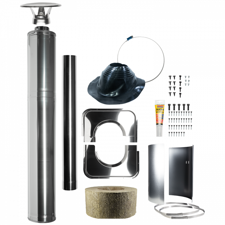 Conjunto de chimenea de acero con aislamiento - HARVIA