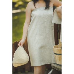 Delantal de sauna para mujer - lino  Delantal de sauna para mujer - lino