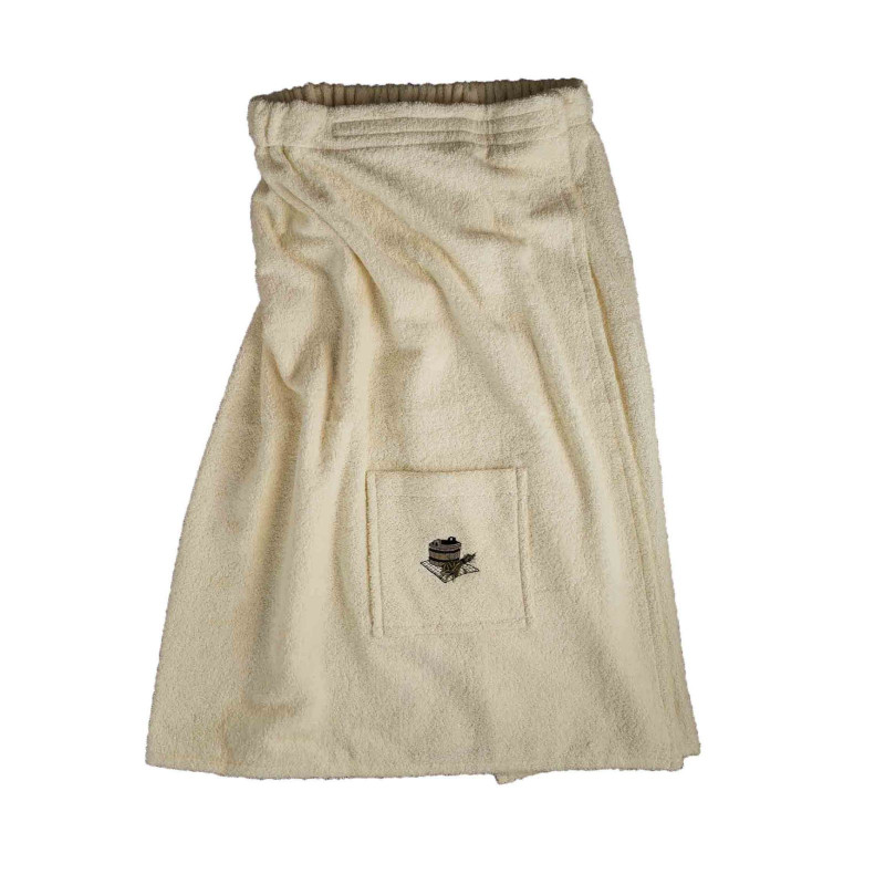 Delantal de sauna para hombre color claro, algodón