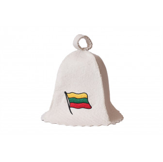 Gorro de sauna con bandera de Lituania, color blanco