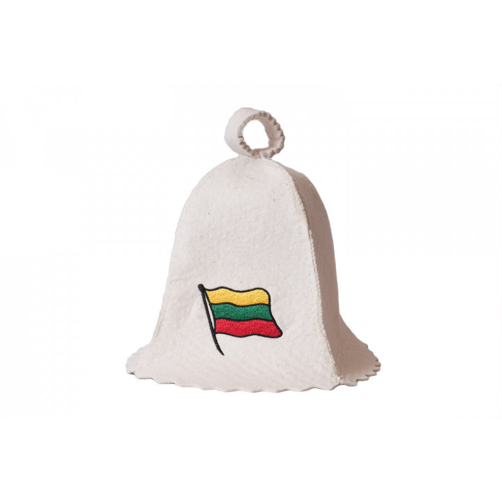 Gorro de sauna con bandera de Lituania, color blanco