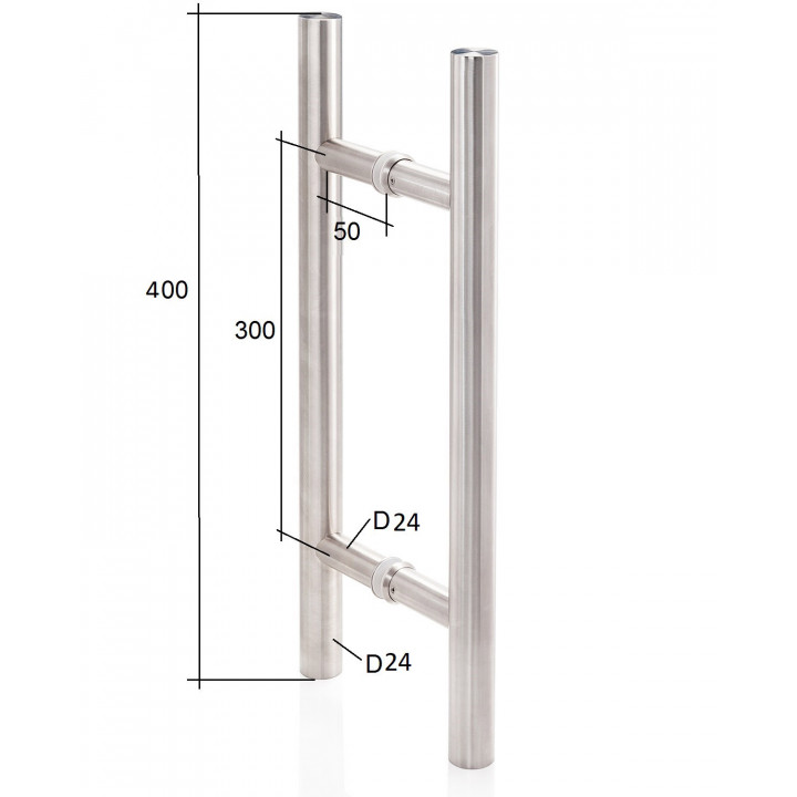 Manilla AD para puertas de cristal AU Mini Premium, metal negro
