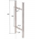 Manilla AD para puertas de cristal AU Mini Premium, metal negro