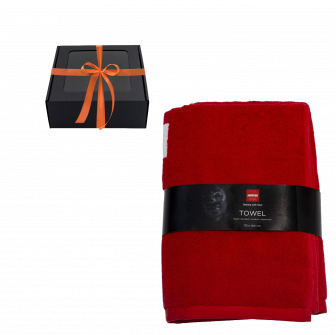 Toalla en caja de regalo, HARVIA, 70 x 140cm, rojo
