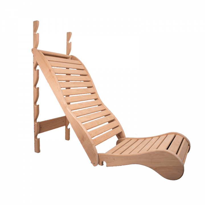 Litera de relajación para sauna, aliso negro