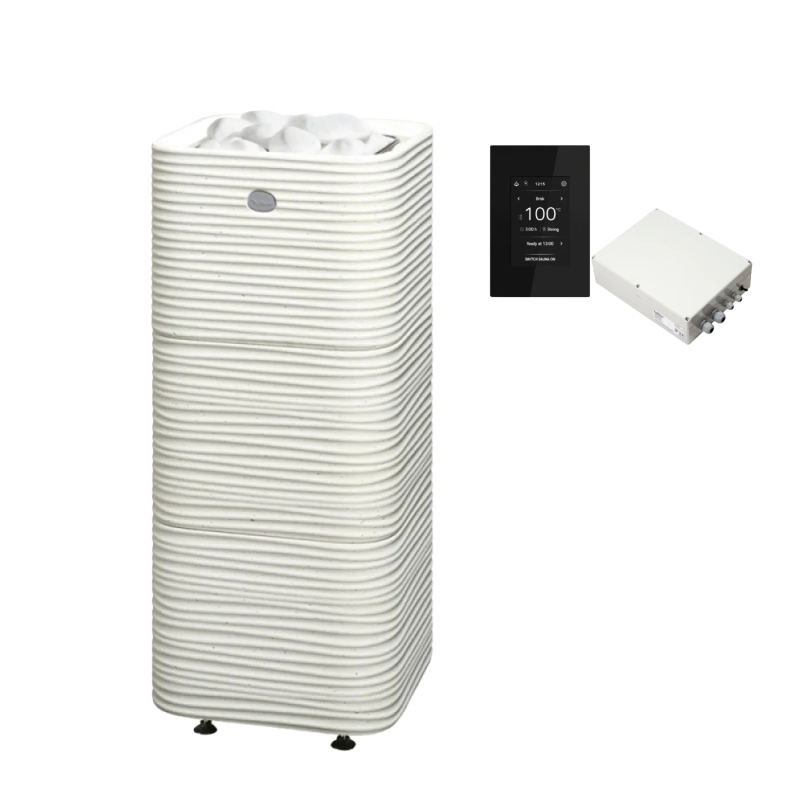 Estufa de sauna TULIKIVI HUURRE, blanca, con panel de control