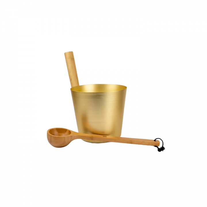 Juego de cubo y cucharón de aluminio RENTO, dorado