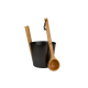 Juego de cubo y cucharón de aluminio RENTO, negro