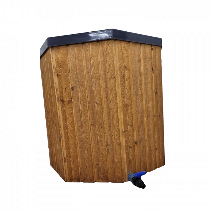Bañera de inmersión fría con revestimiento de madera, 550 l