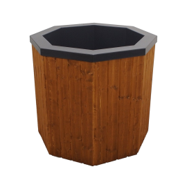 Bañera de inmersión fría con revestimiento de madera, 200 l 