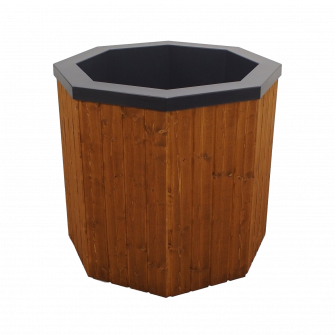Bañera de inmersión fría con revestimiento de madera, 550 l