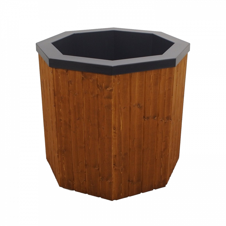 Bañera de inmersión fría con revestimiento de madera, 550 l