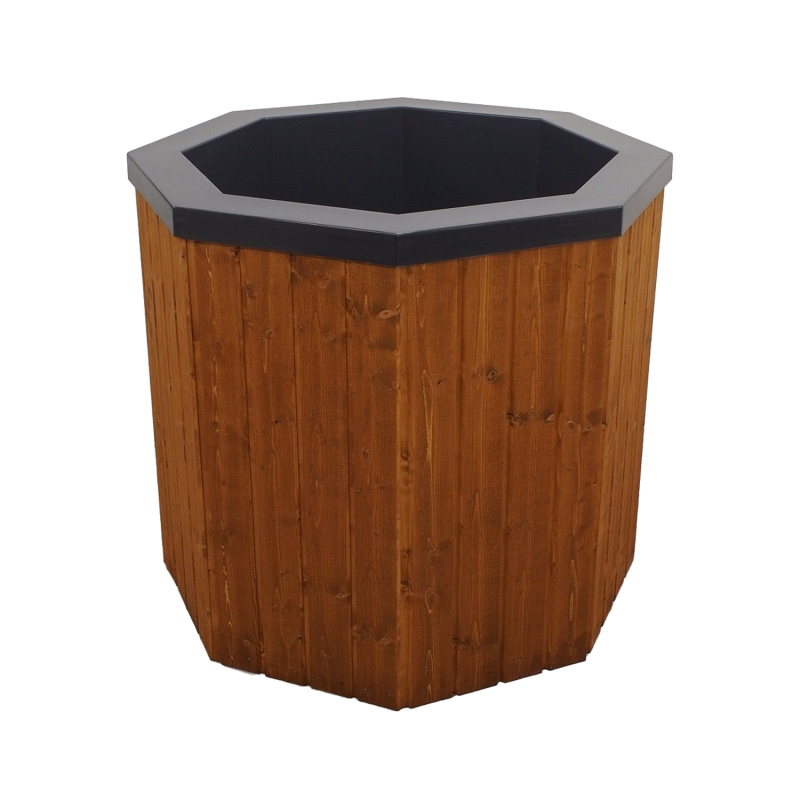 Bañera de inmersión fría con revestimiento de madera, 200 l