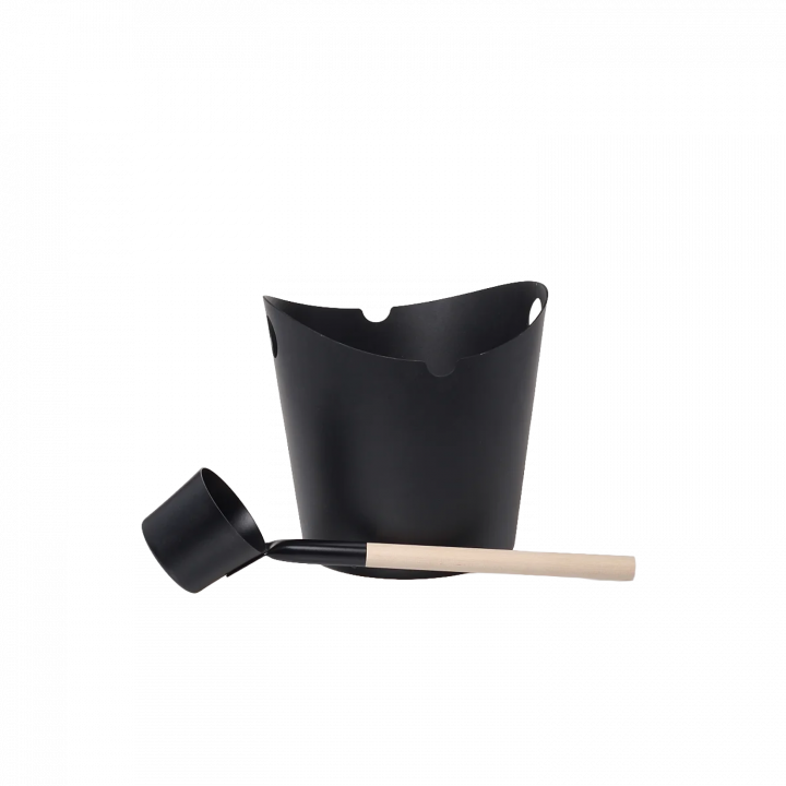 Juego de cubo y cucharón de aluminio SAUFLEX Pacific, negro