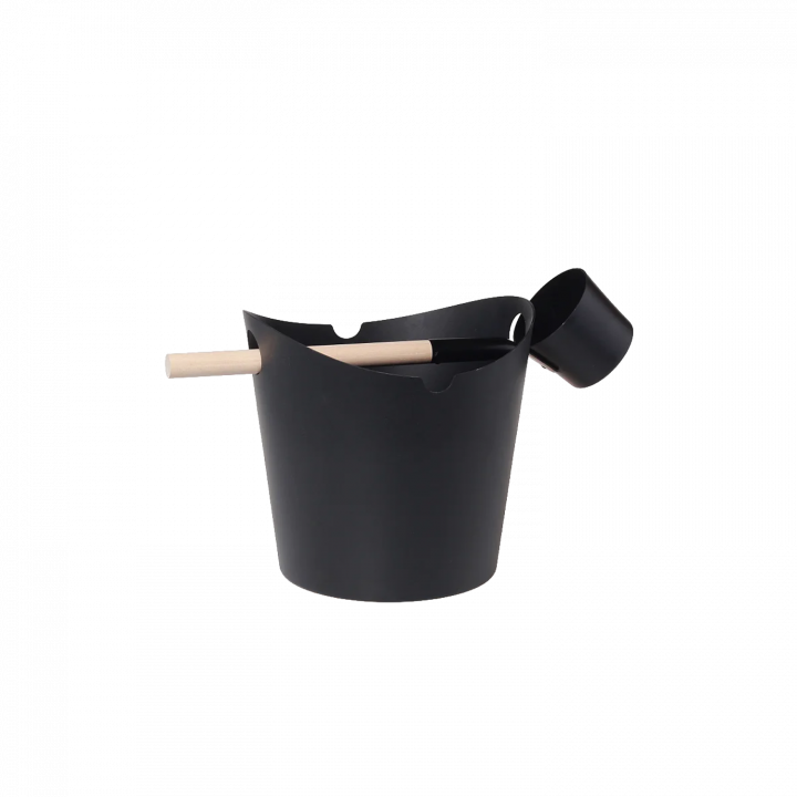Juego de cubo y cucharón de aluminio SAUFLEX Pacific, negro