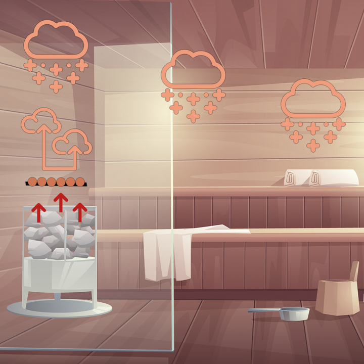 Bolas de sal SAUFLEX para saunas – Juego de 18 piezas con soporte
