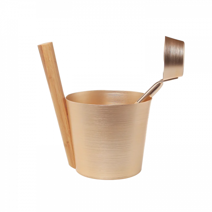Juego de cubo y cucharón SAUFLEX 5 l, dorado