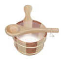 Cubo y cazo de madera SAUFLEX 4 l, pino, cedro - 1